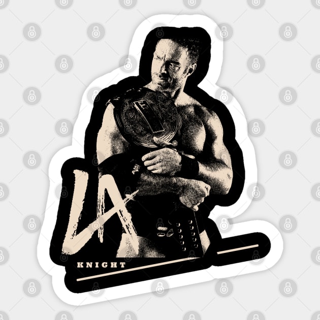 la knight black white design T-Shirt Sticker by YukieapparelShop